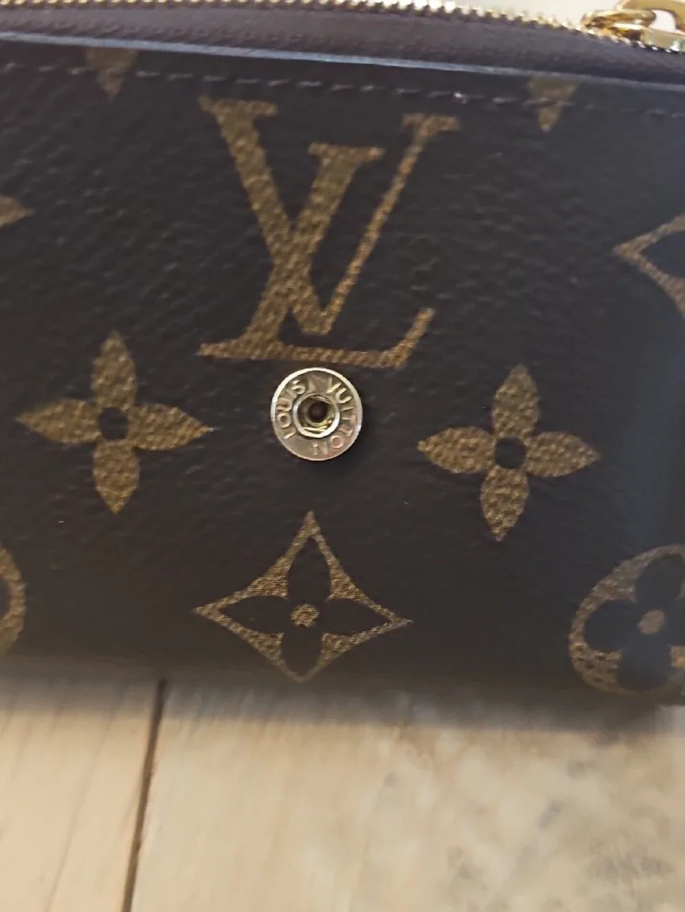 Authentic Louis Vuitton Zoe Monogram Compact Wallet with Pink Flap